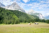 Mountains And Pasture By Ehrwalder Alm, Ehrwald, Tyrol, Austria
