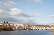 View Of The Charles Bridge With The Vlatva River And The Castle, Prague, Czech Republic