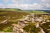 Thumbnail image of Hathersage Moor - view towards Higger Tor and Carl Wark  Derbyshire