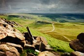 Hathersage Moor, View From Higger Tor Towards Carl Wark, Derbyshire, England