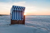 Beach Chair On The Beach Of Prerow, Baltic Sea, Darss, Mecklenburg-Vorpommern, Germany
