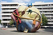 Thumbnail image of Houseball, Bethlehemkirch-Platz, Mauerstrasse, Berlin, Germany - Sculpture by Claes Oldenburg and Co