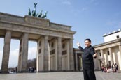 Kim Jong Un Impersonator At The Brandenburg Gate, Berlin