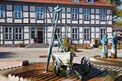 Market Place With Fountain And Sculptures By Christian Uhlig, Angermuende, Brandenburg, Germany