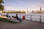 Thumbnail image of view of the City Center across the Binnenalster, Hamburg, Germany