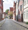Typical Street In The Old Town, Auf Dem Meer, Luneburg, Lower Saxony, Germany