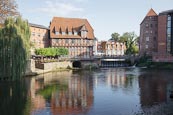 Harbour With Hotel Bergstrom, Luneburg, Lower Saxony, Germany