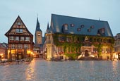 Marktet Square With The Town Hall, Quedlinburg, Saxony Anhalt, Germany