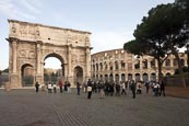 Arch Of Constantine And The Colosseum, Rome, Italy