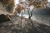 Thumbnail image of River Tiber and campers, Rome, Italy