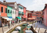 Fondamenta San Mauro With The Coloured Houses Of Burano, Veneto, Italy