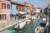 Fondamenta Di Cavanella With The Coloured Houses Of Burano, Veneto, Italy