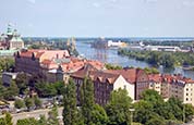 Thumbnail image of view over Szczecin towards port and Waly Chrobrego,  Poland