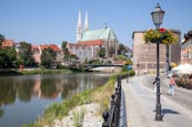 Thumbnail image of Zgorzelec with view back to Goerlitz, St Peter and Paul Church, Waidhaus and the Altstadt Bridge, Zg
