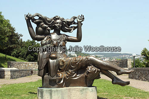 statue on Castle terrace, Bratislava photographs