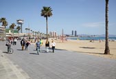 Passeig Del Mare Nostrum And Barceloneta Beach, Barcelona, Catalonia, Spain