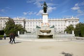 Thumbnail image of The Royal Palace with the Statue of Felipe IV from Plaza de Oriente, Madrid, Spain