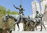 Sculpture Of Don Quixote And Sancho Panza In Plaza De Espana – Spanish Square, Madrid, Spain