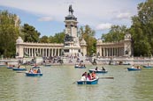 Buen Retiro Park With Boating Lake And Monument To Alfonso XII, Madrid, Spain
