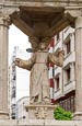 Statue On The Old Bridge Of San Augustine, Alzira, Valencia, Spain