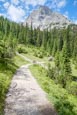 Thumbnail image of Seebenalm footpath to the Seebensee with the Sonnenspitze Mountain Peak, Ehrwald, Tyrol, Austria
