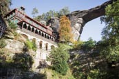 Thumbnail image of Hotel Sokoli hnizdo, Falcons nest with the Pravcicka brana Pravcice Gate natural sandstone arch, Hre