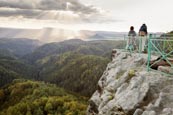 Thumbnail image of view from the viewing point by the Pravcicka brana Pravcice Gate natural sandstone arch, Hrensko, Us