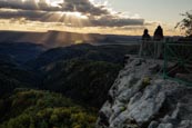 Thumbnail image of view from the viewing point by the Pravcicka brana Pravcice Gate natural sandstone arch, Hrensko, Us