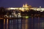 View Of The Castle Over The River Vlatva From The Most Legií Bridge, Prague, Czech Republic