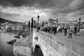 On The Charles Bridge Under A Stormy Sky In Prague, Czech Republic