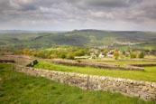 View From Curbar Edge Over Curbar And Calver, Derbyshire, England