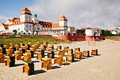 Beach At Binz With Travel Charme Kurhaus Behind, Ruegen, Mecklenburg Vorpommern, Germany