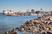 Thumbnail image of view to harbours, Warnemuende, Mecklenburg Vorpommern, Germany