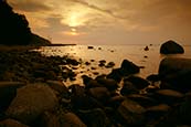 Thumbnail image of sunset at Lohme Beach with Schwanenstein, Jasmund, Ruegen,  Mecklenburg Vorpommern, Germany
