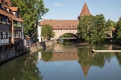 Thumbnail image of Kettensteg Chain bridge and city wall, Nuremberg, Bavaria, Germany