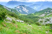 Thumbnail image of footpath between the Alpspitz and Hochalm bahn cable car stations with view towards the Hochalm stat
