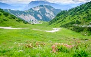 Footpath Between The Alpspitz And Hochalm Bahn Cable Car Stations With View Towards The Hochalm Stat