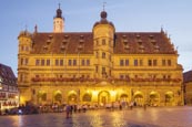 Town Hall On The Marktplatz Market Square, Rothenburg Ob Der Tauber, Franconia, Bavaria, Germany
