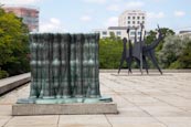 Thumbnail image of Neue Nationalgalerie, Berlin Germany with sculpture "Polis" by Joannis Avramidis and  “Têtes et Queu