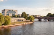 River Spree With Moltke Bridge And Bundeskanzleramt, Berlin, Germany