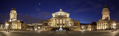 Gendarmenmarkt At Night, Panorama, Berlin, Germany