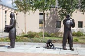 Thumbnail image of statues of Wilhelm von Humboldt and Alexander von Humboldt outside the Humboldt Library, Tegel, Berl