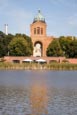 Engelbecken With Cafe Am Engelbecken And Michaelkirche, Luisenstadt Canal, Kreuzberg, Berlin, German