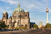 View Towards Cathedral, Marienkirche And Television Tower, Berlin, Germany