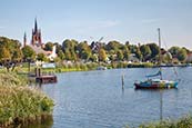 View Over Werder Havel With Windmill And Heilig Geist Kitche, Brandenburg, Germany