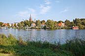 Thumbnail image of view over Werder Havel with Windmill and Heilig Geist Kitche, Brandenburg, Germany