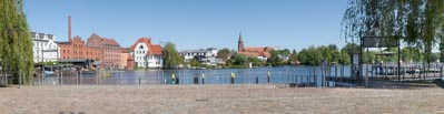 View Over Brandenburger Stadtkanal And Dominsel, Brandenburg An Der Havel, Germany