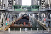 Coal Barge On The Boat Lift At Niederfinow, Brandenburg, Germany