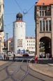 Thumbnail image of Dicke Turm / Frauenturm and art nouveau department store on Marienplatz, Goerlitz, Saxony, Germany