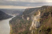 View From The Bastei Over The Elbe River, Sächsische Schweiz National Park, Saxony, Germany